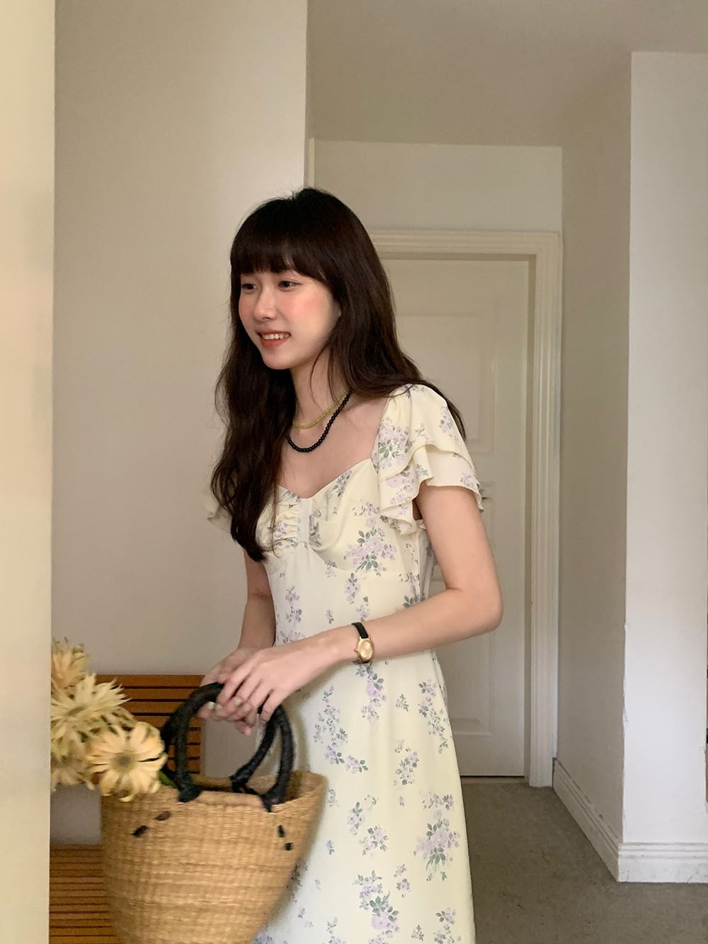 【dress】花柄ワンピース　M25113