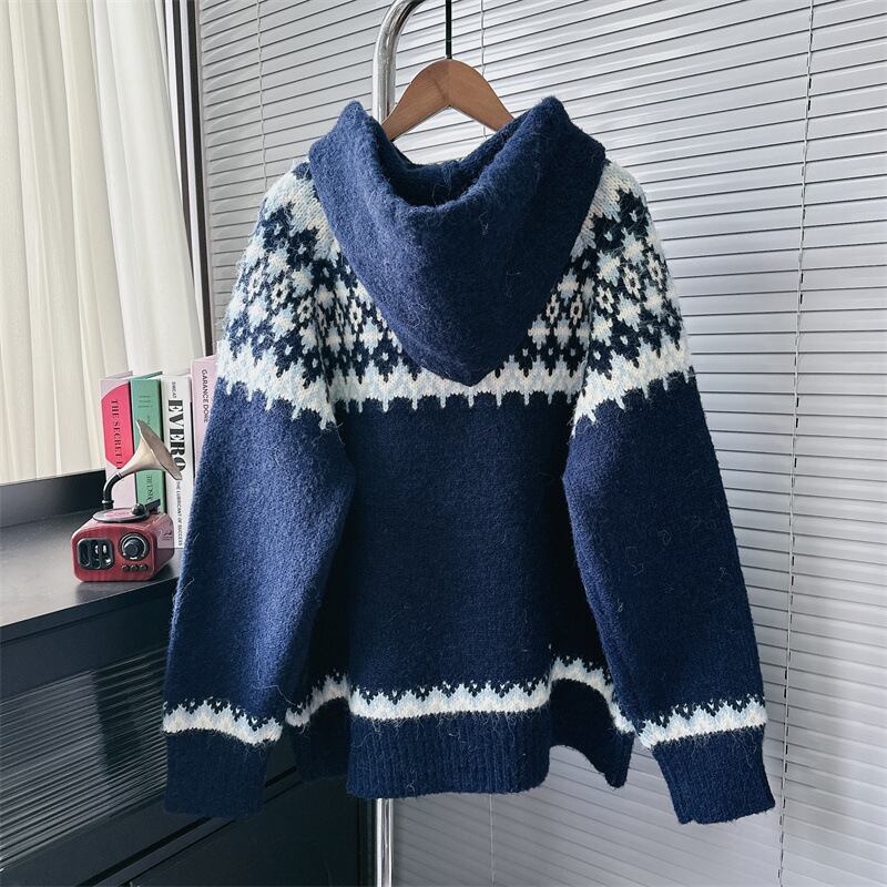 【outer】フード付きニットカーデ　M28321