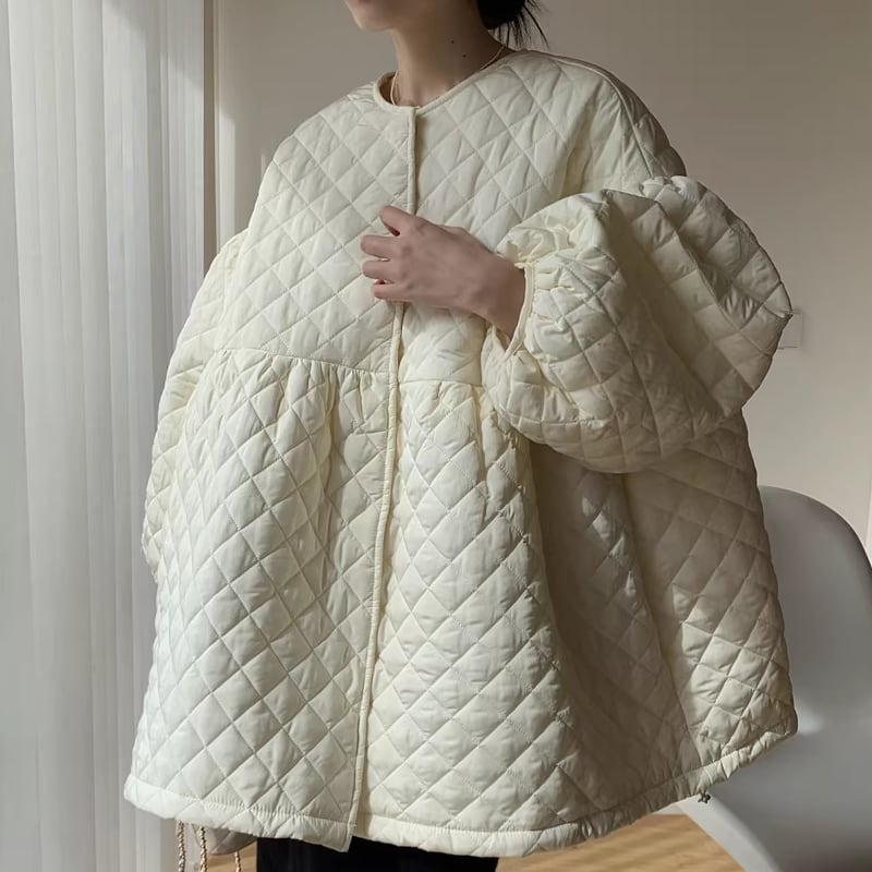 【outer】中綿キルティングロングコート Q7719