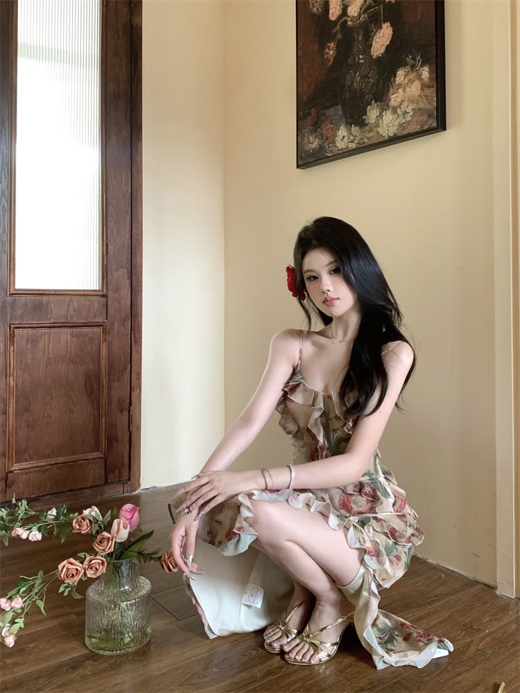 【dress】花柄キャミワンピース　M24447