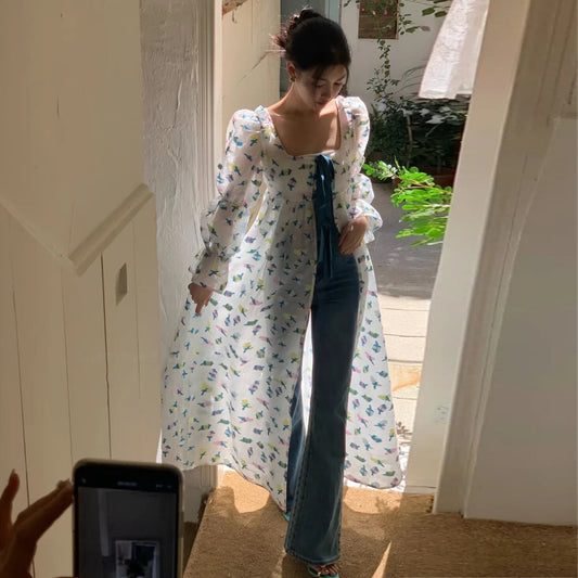 【dress】スクエアネックプリントワンピース G20373