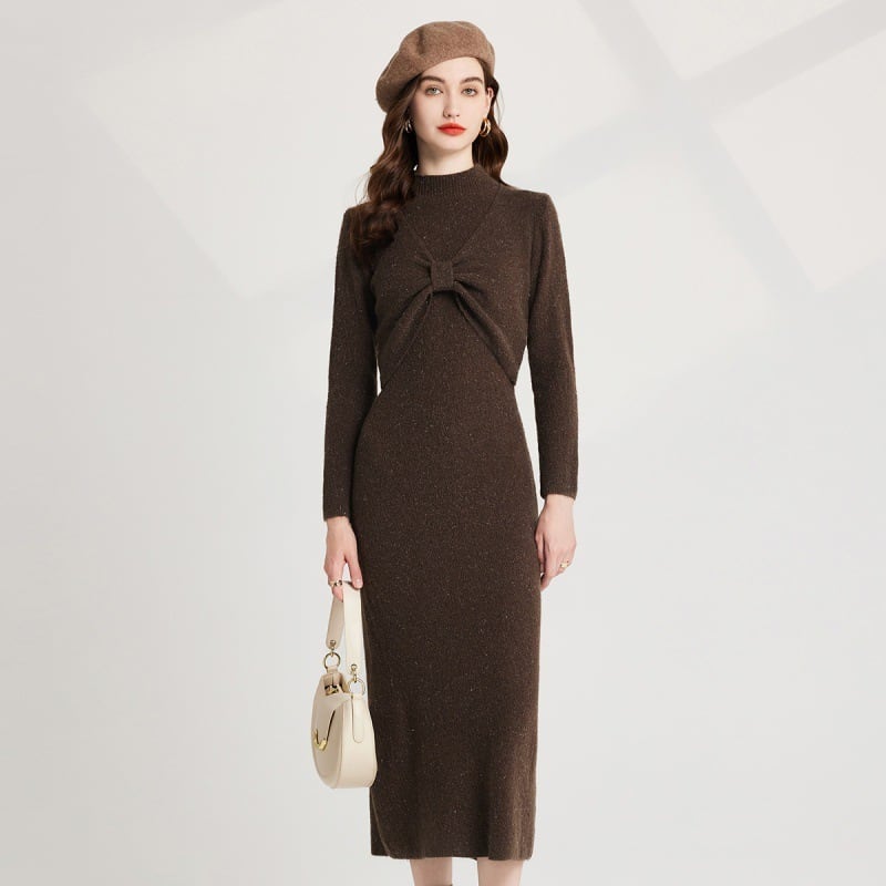 【dress】リボンニットトップス×ベストワンピースセット　M26251