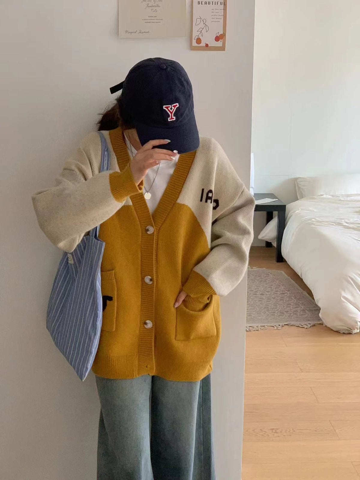 【outer】Vネックニットカーデ　M26299