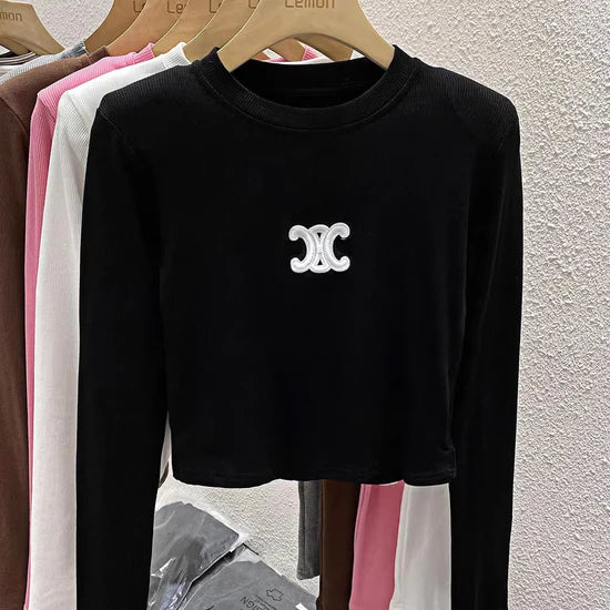 【tops】ラウンドネック長袖TシャツF7549