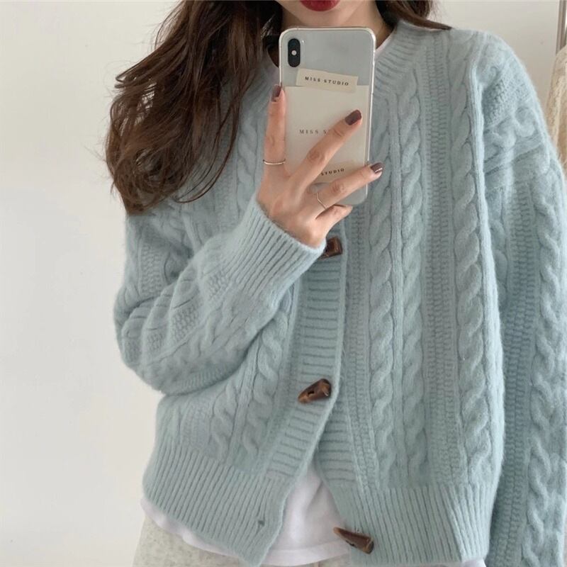 【outer】クルーネックニットカーデ　M27240