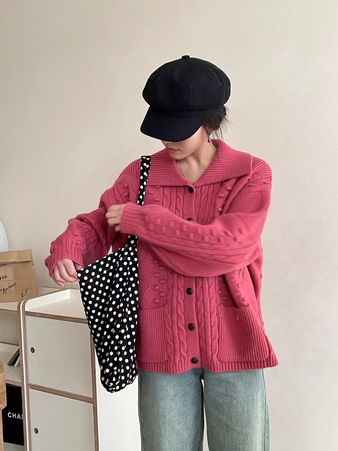 【outer】ニットカーデ　M27077