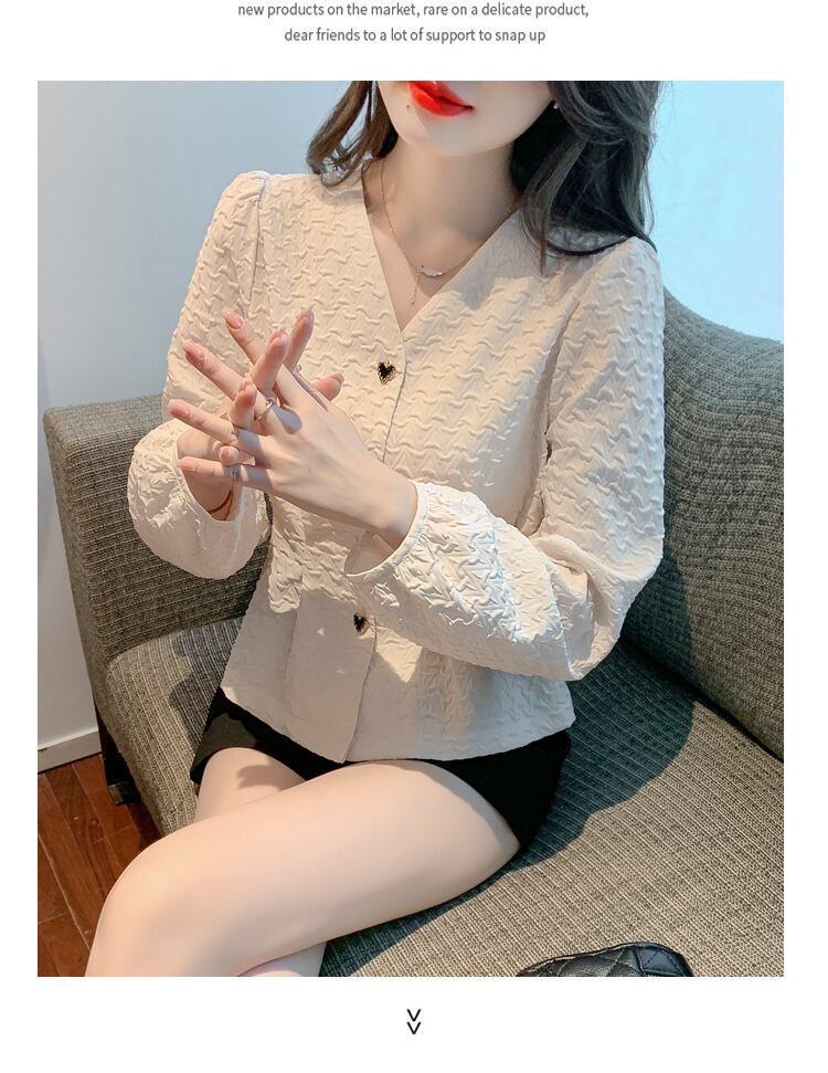 【tops】Vネックシャツトップス　M28618