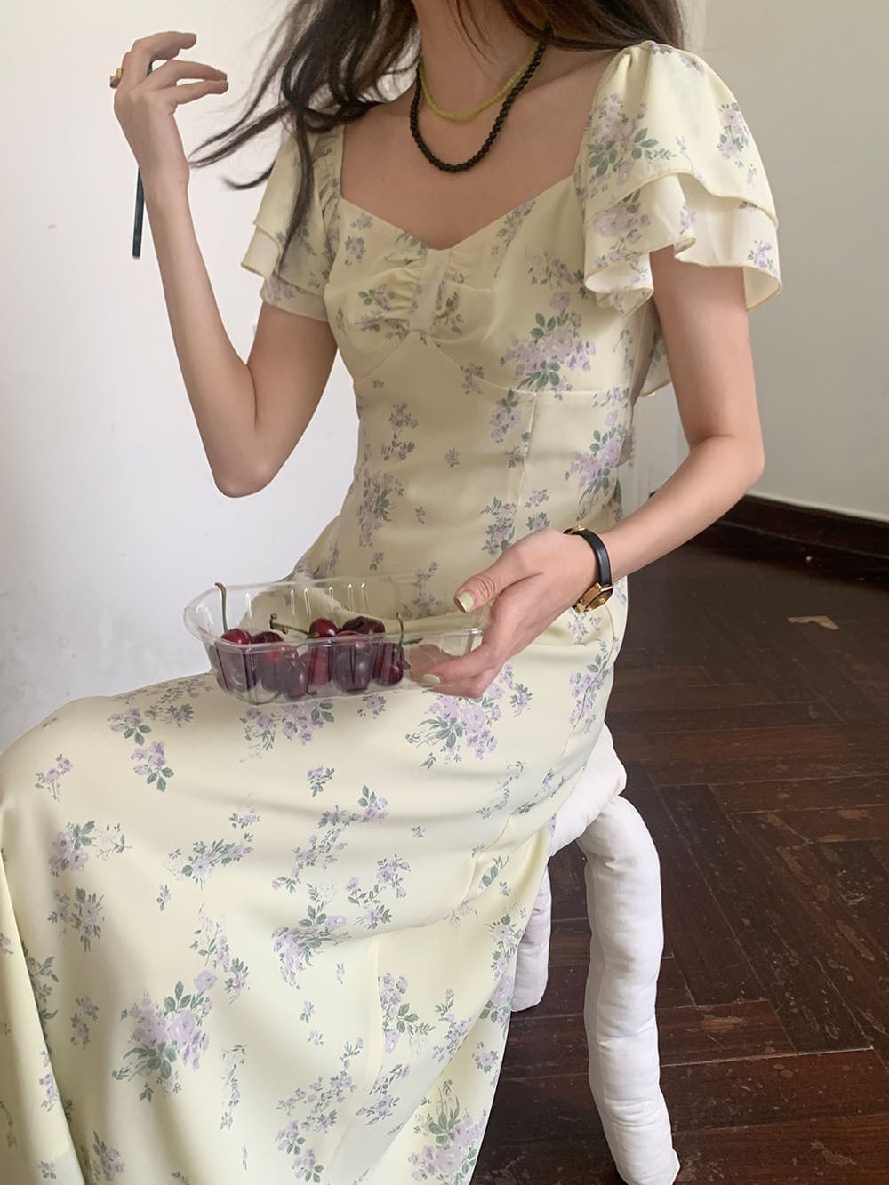 【dress】花柄ワンピース　M25113