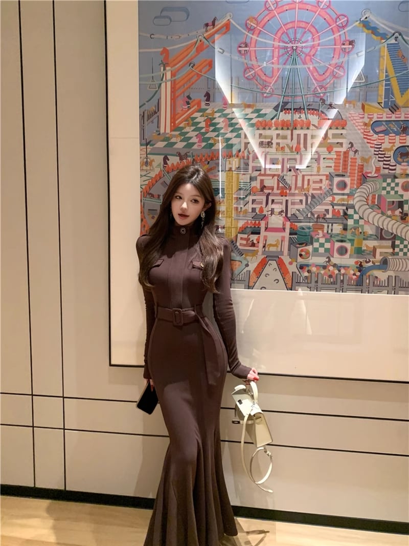 【dress】ロングマーメイドワンピース Q7604