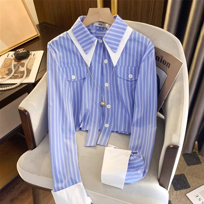 【tops】ストライプ柄ブラウスG20655