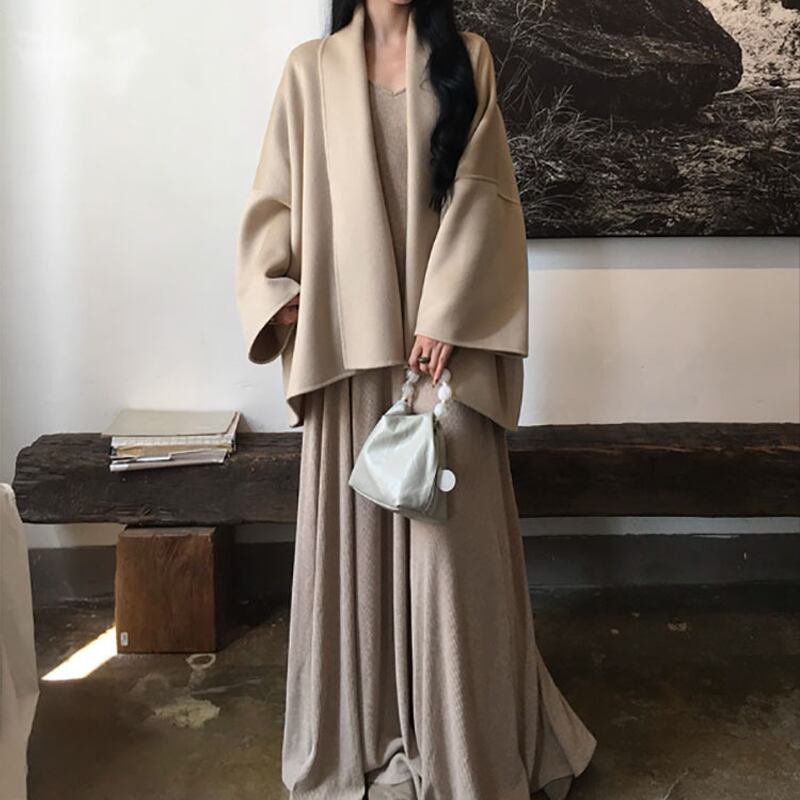 【dress】Ｖネックニットワンピース Q6860