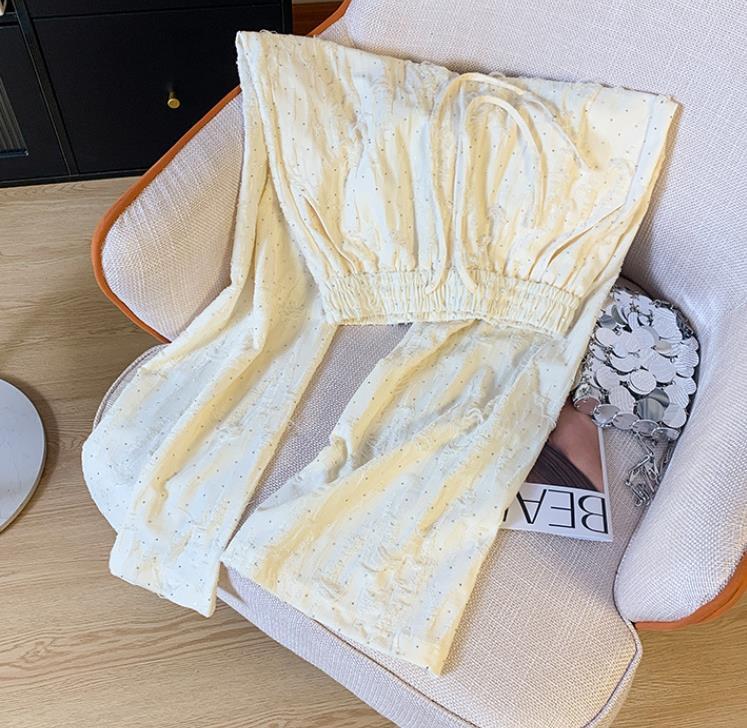 【bottoms】キラキラダメージガウチョパンツF7488