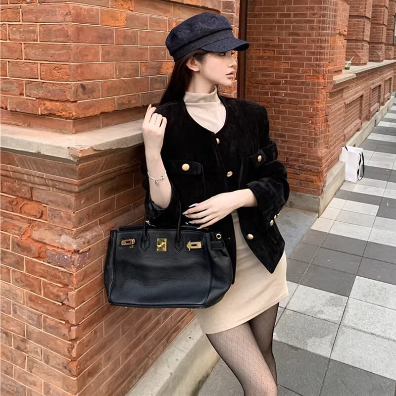 【outer】中綿ベルベットコート Q7934