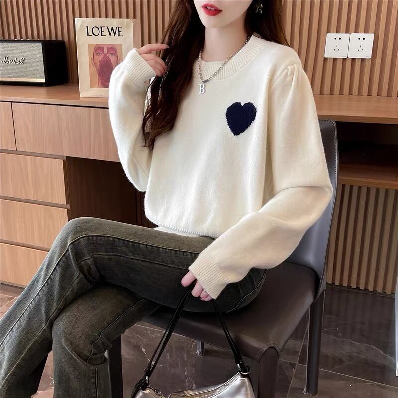 【tops】クルーネックニットセーター　M18596