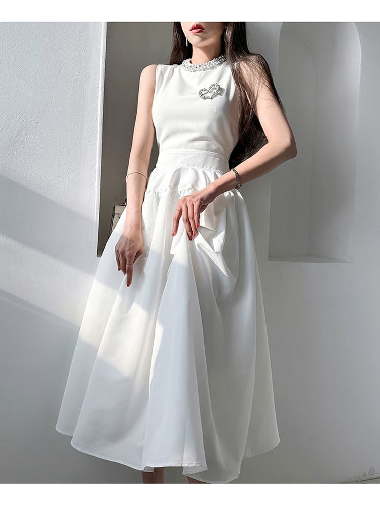 【dress】パールノースリーブワンピース　M24284