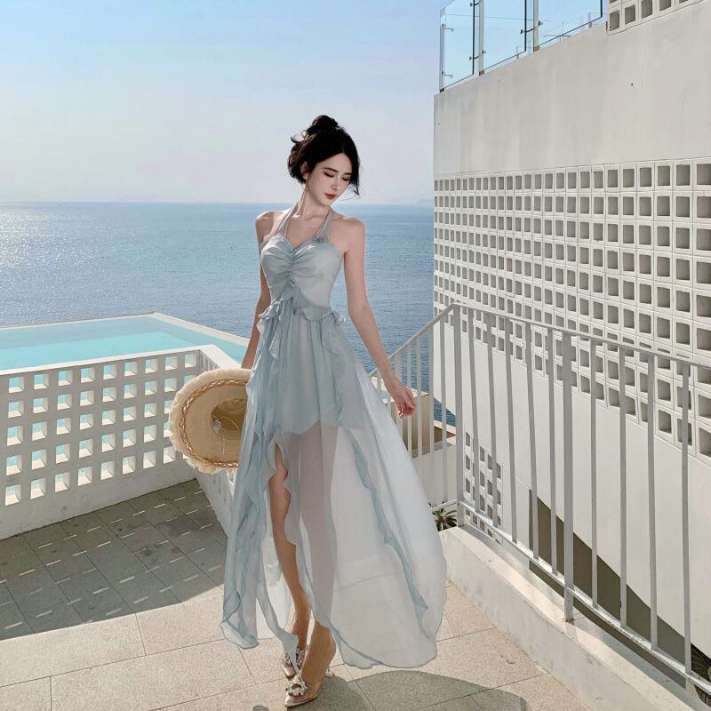 【dress】ホルターネックフリルワンピース　M30184