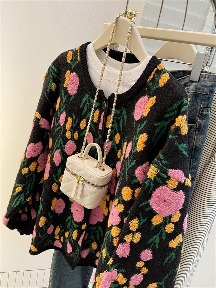 【outer】ジャカードニットカーデ　M28933