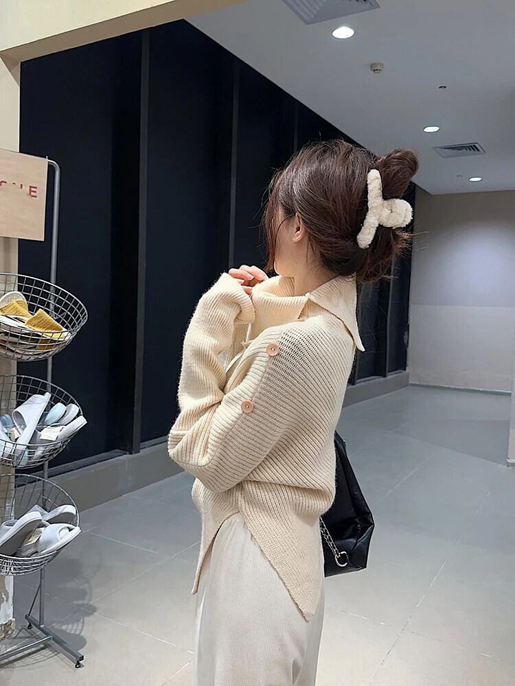【tops】ハイネックニットトップス　N2833