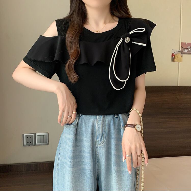 【tops】オフショルダー半袖TシャツG21044