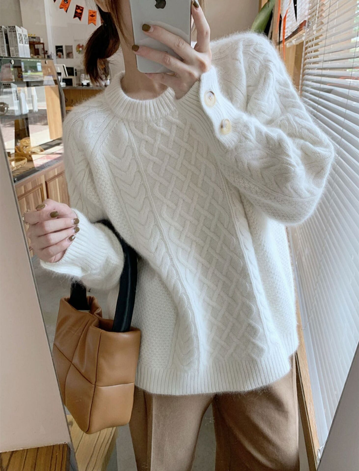 【tops】クルーネックニットセーター　M19168