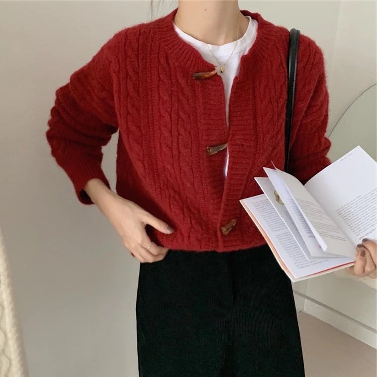 【outer】クルーネックニットカーデ　M27240