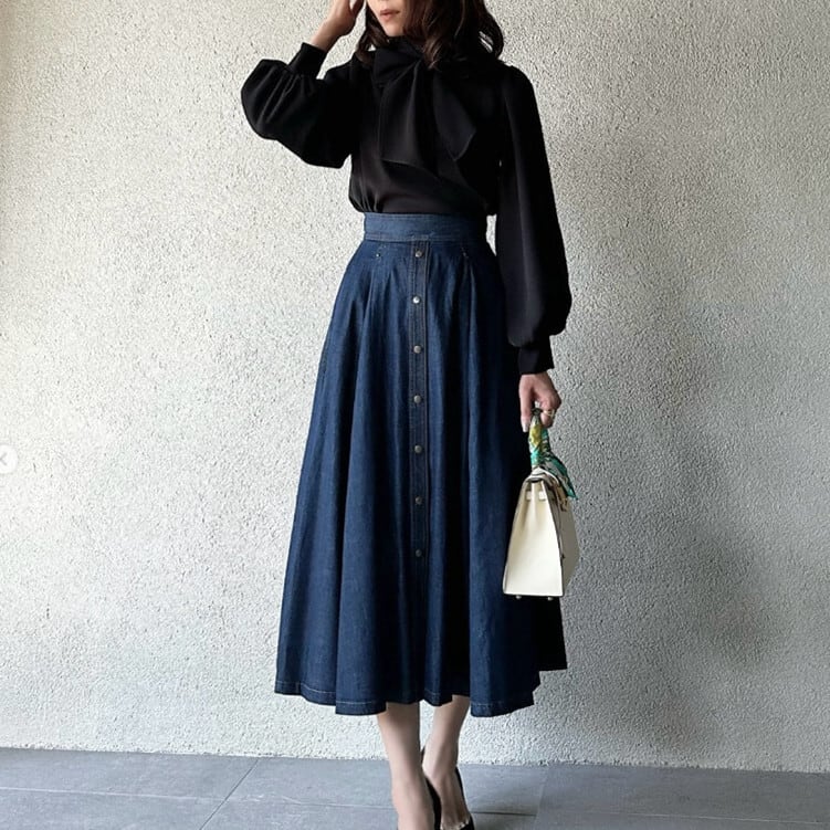 【tops】リボン付きシャツトップス　M28012