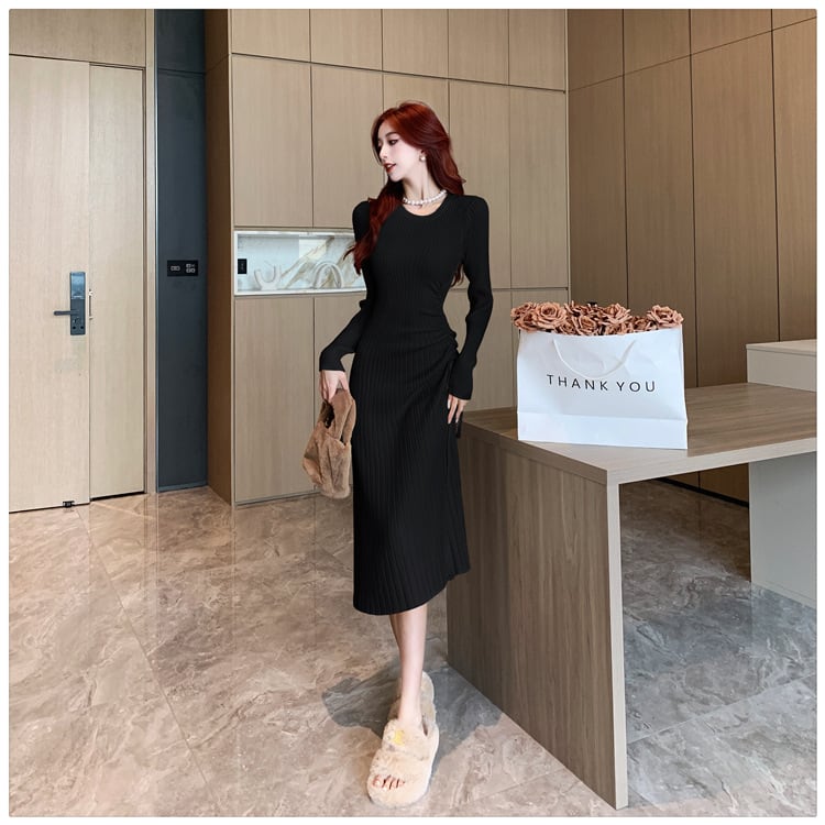 【dress】巾着ニットワンピース　M28217