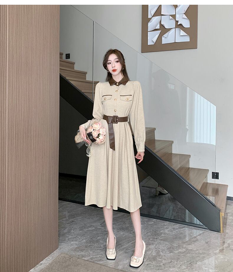 【dress】折り襟デートワンピース　M18659