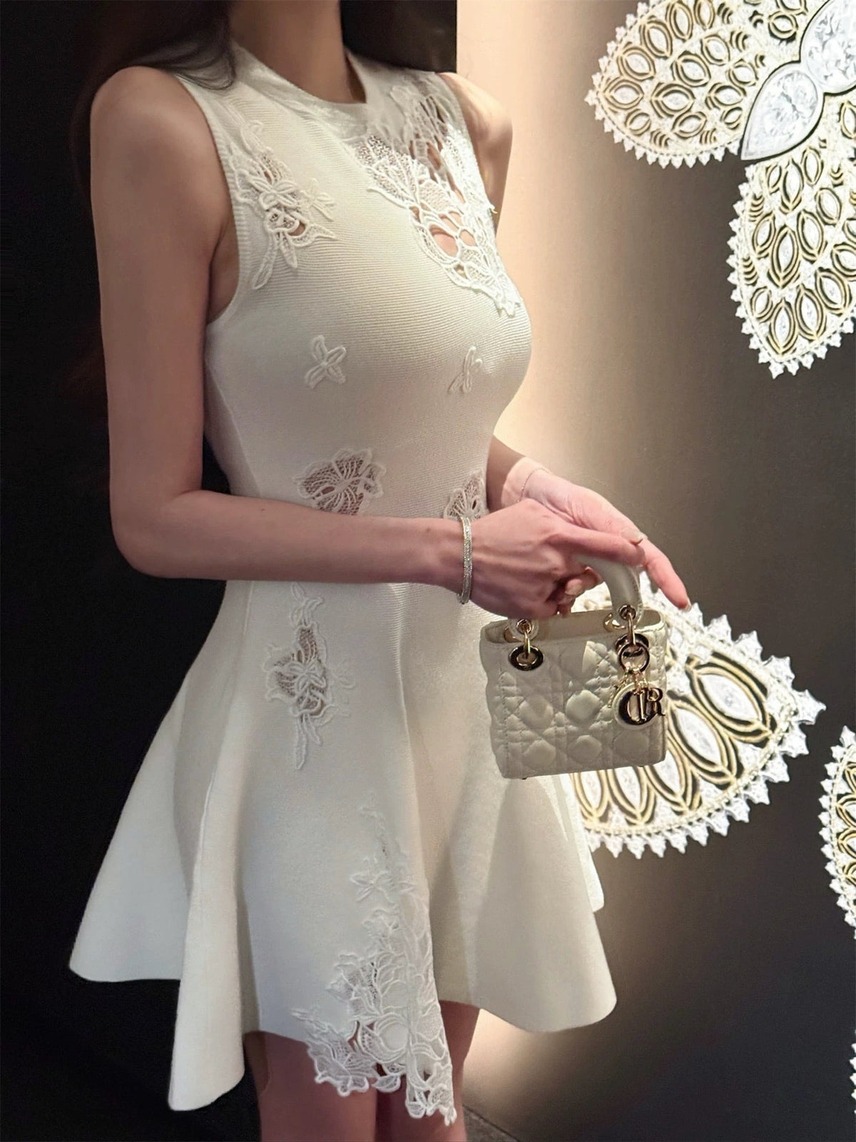 【dress】レースドッキングミニワンピース　N3564