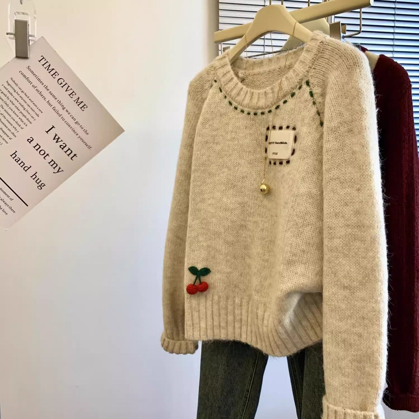 【tops】クルーネックニットセーター　M28988