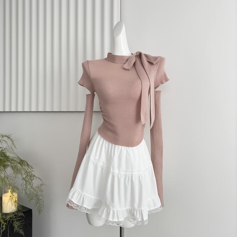 【tops】アームカバー付きニットトップス　M27892