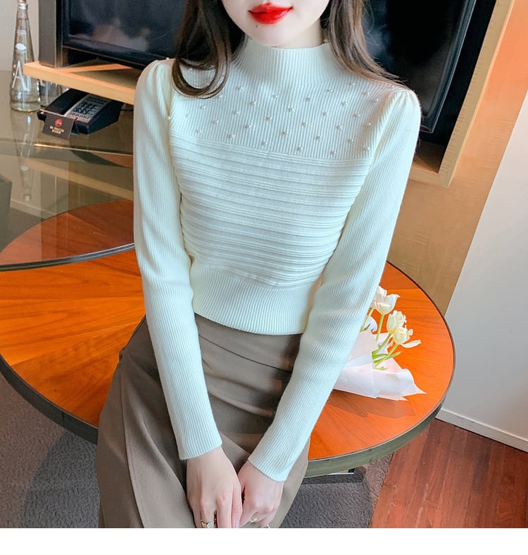 【tops】パールニットトップス　M27553