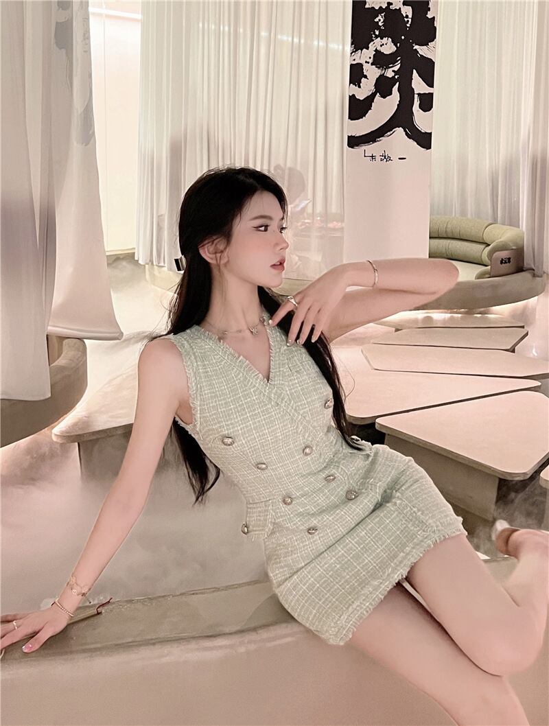 【dress】Vネックノースリーブワンピース G20341