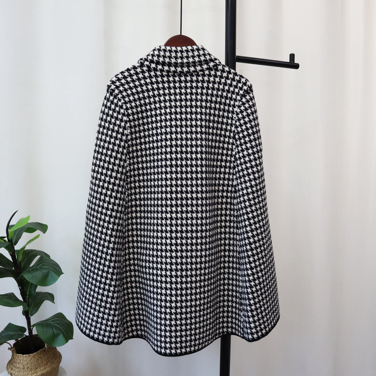 【outer】千鳥格子ケープコート　M26724