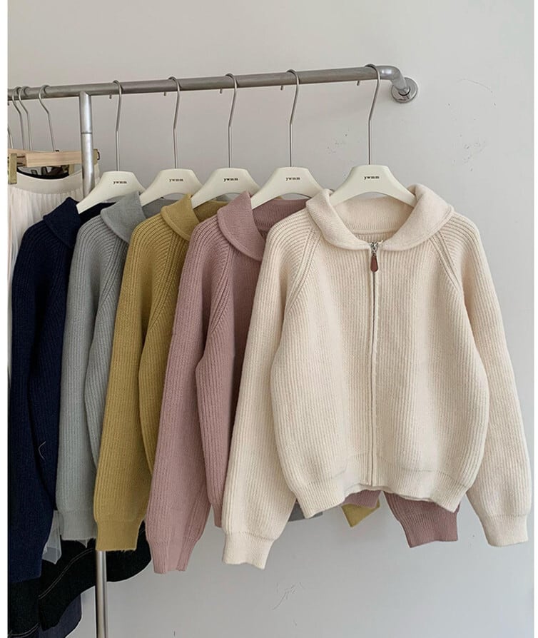 【outer】ファスナーニットカーデ　M27230