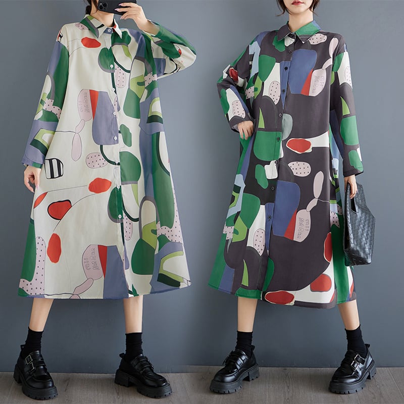 【dress】プリントカジュアルワンピース　M29404