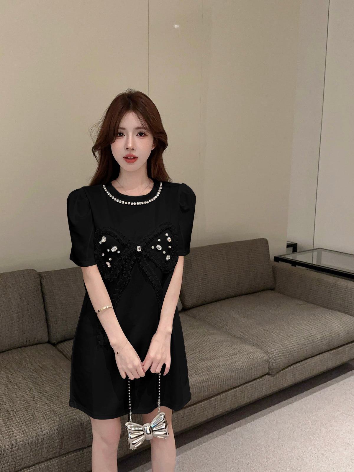 【dress】ビジューカジュアルワンピース　M25084