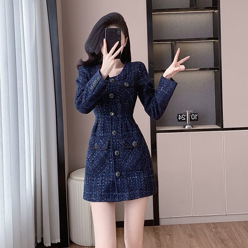 【dress】ツイードチェック柄ワンピース　M27658