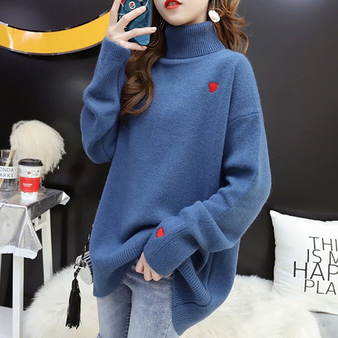 【tops】ハート柄ニットセーター　M26739