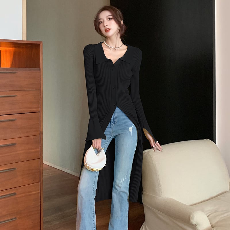【dress】ボタンデザインニットワンピース　M28240