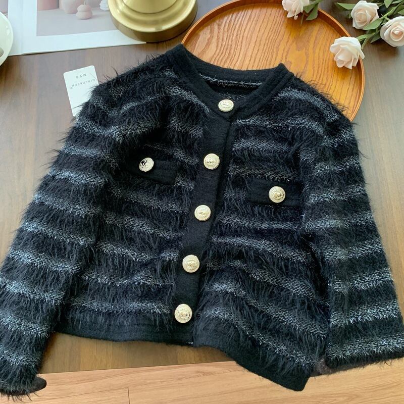 【outer】クルーネックニットカーデ　M27211