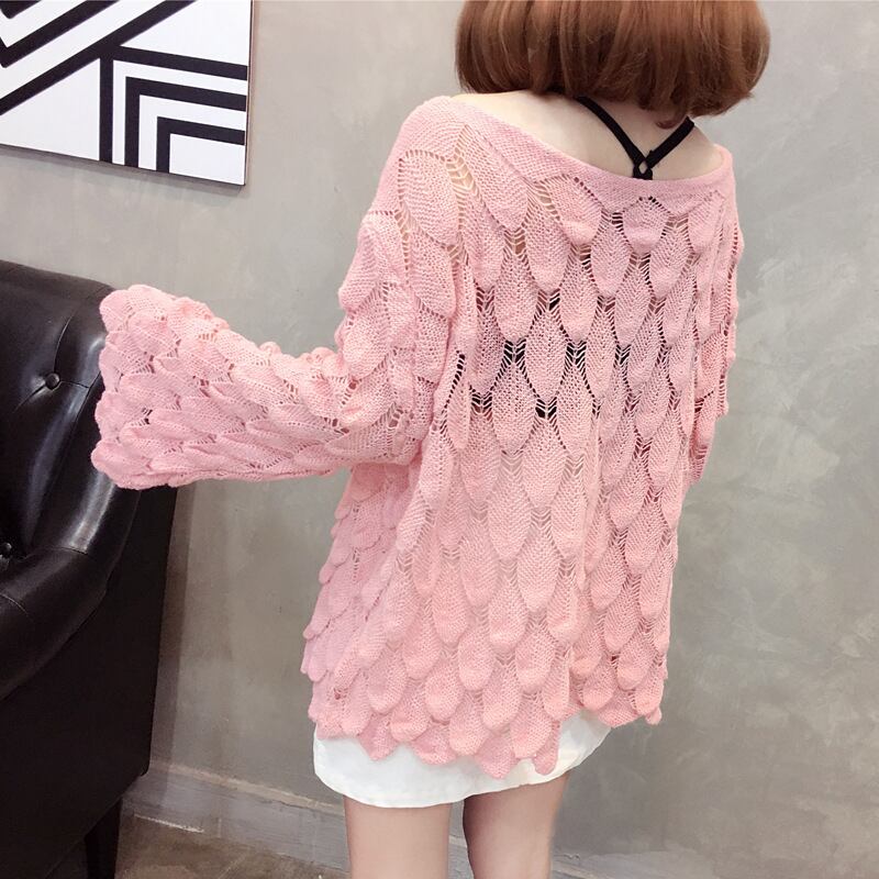 【tops】カットワークニットセーター　M18155