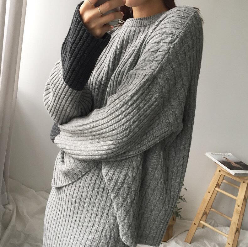 【set】ニットトップス×スリットスカートセット　N2120