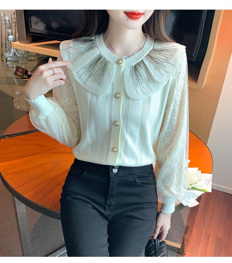 【tops】ドッキングニットトップス　M18814