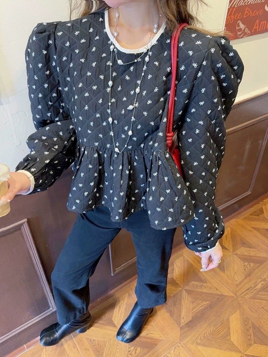 【tops】ペプラムリボントップス　N2908