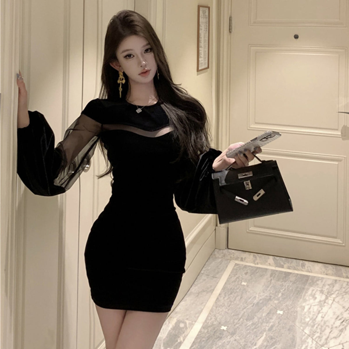【dress】チュールドッキングミニワンピース　N2952