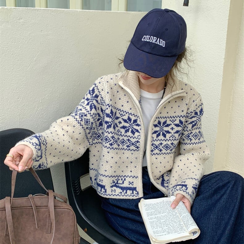【outer】ファスナーニットカーデ　M27125