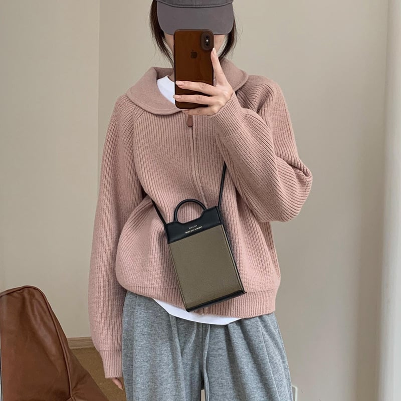 【outer】ファスナーニットカーデ　M27230