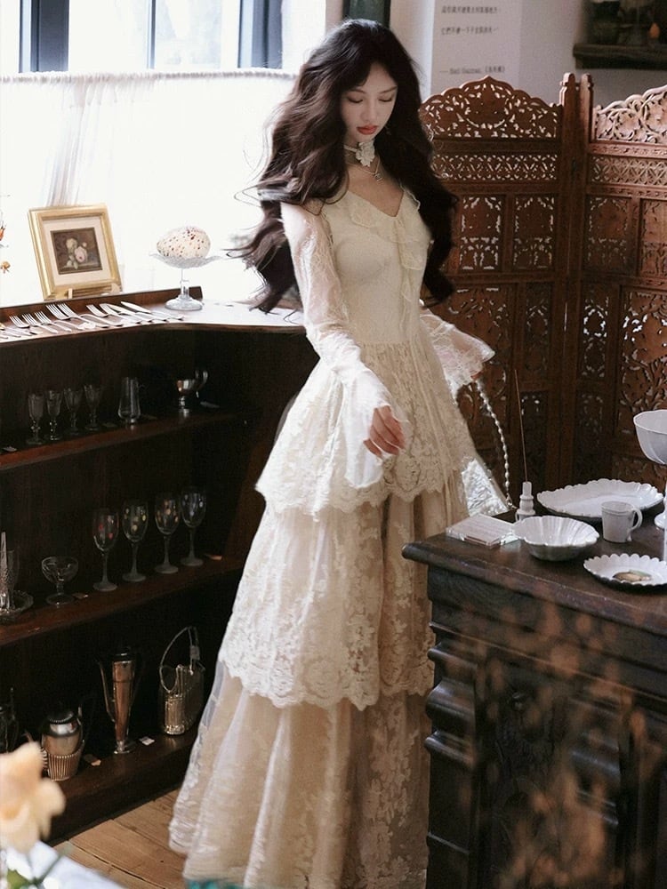 【dress】ティアードレースワンピース　N3470