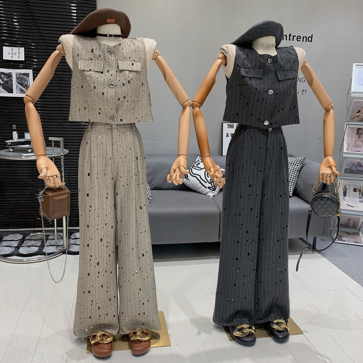 【set】ノースリーブトップス×ワイドパンツセット　M24990